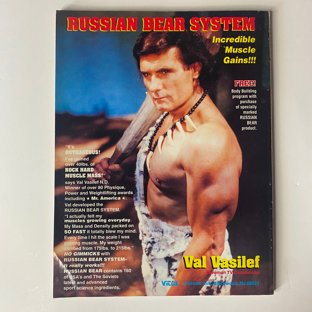 Muscular Development Magazine July 1994 featuring Val Vasilef on the cover showcasing the Russian Bear System. The magazine promotes bodybuilding methods with an emphasis on muscle gains, illustrated through vibrant imagery and classic publication design.
