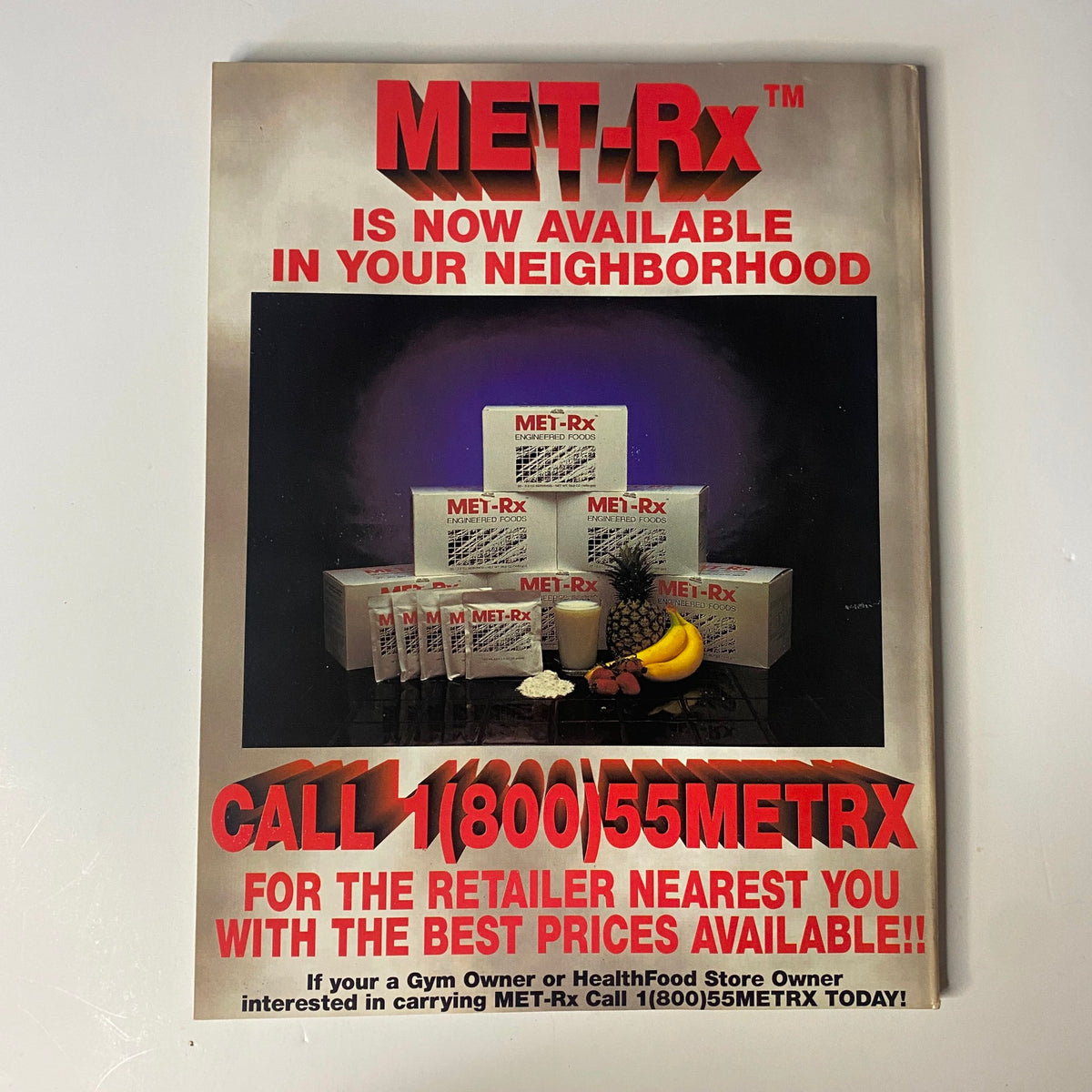 Advertisement in Muscular Development Magazine February 1995 for MET-Rx, showcasing health products for fitness enthusiasts.
