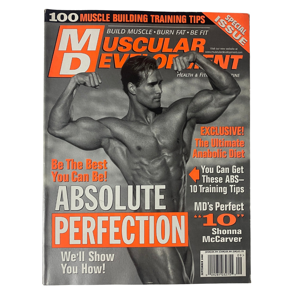 Cover of Muscular Development Magazine September 2000 featuring Mike O'Hearn, showcasing fitness tips and bodybuilding insights.