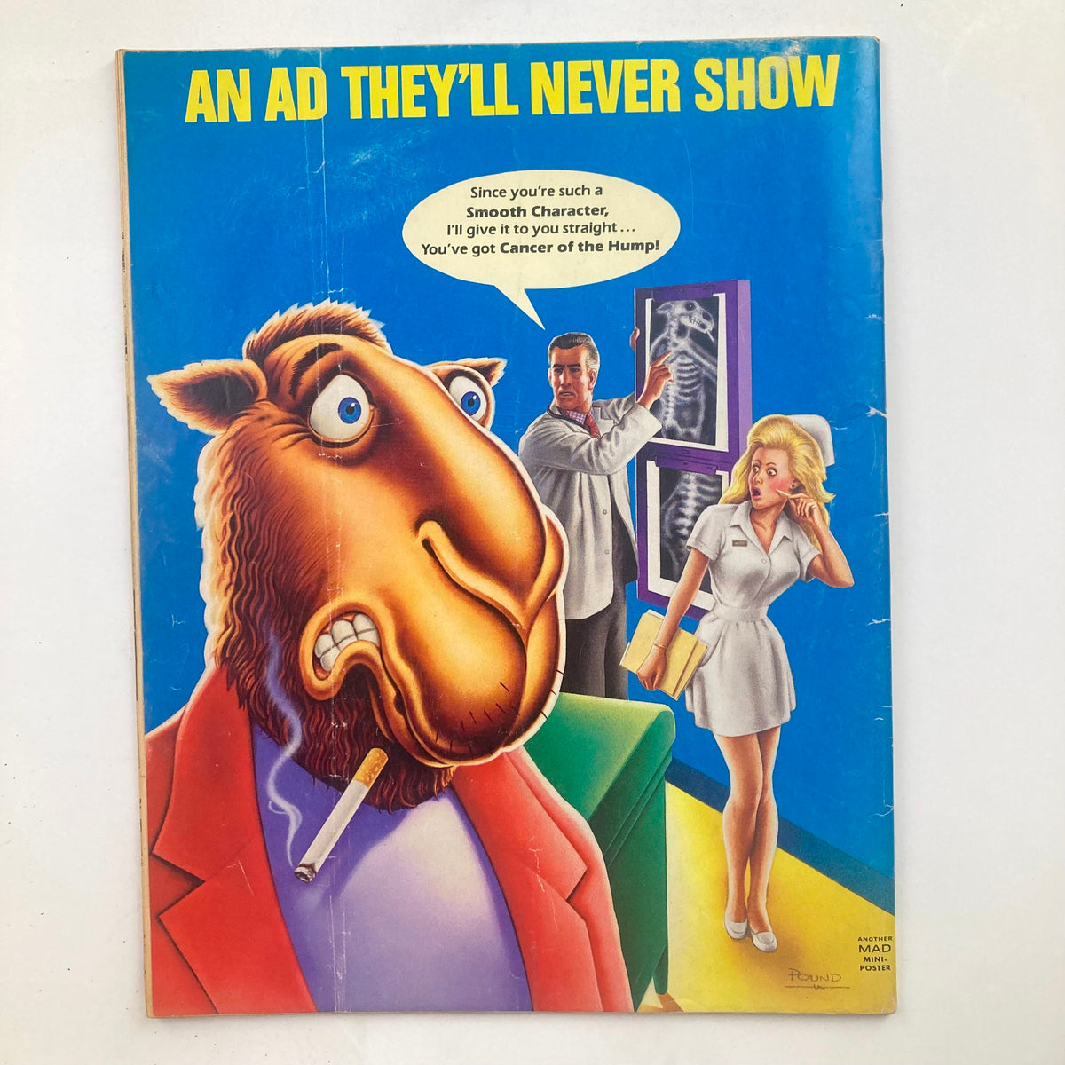 Back cover of Mad Magazine April 1990, No. 294 with a humorous illustration featuring a sheep-like character and a doctor, comically addressing health issues.