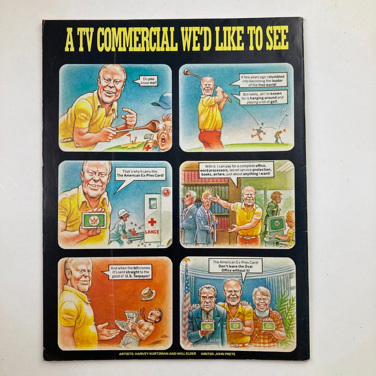 Back cover of Mad Magazine June 1987 No. 271 showcasing a comic strip titled 'A TV Commercial We’d Like to See' with humorous illustrations.