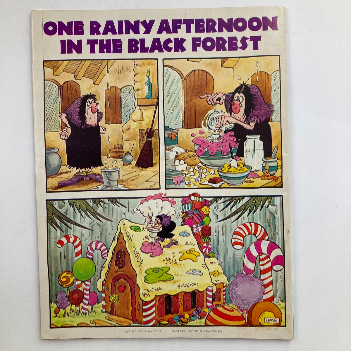 Comic strip from Mad Magazine January 1979 No. 204 titled 'One Rainy Afternoon in the Black Forest' illustrated by Don Martin.
