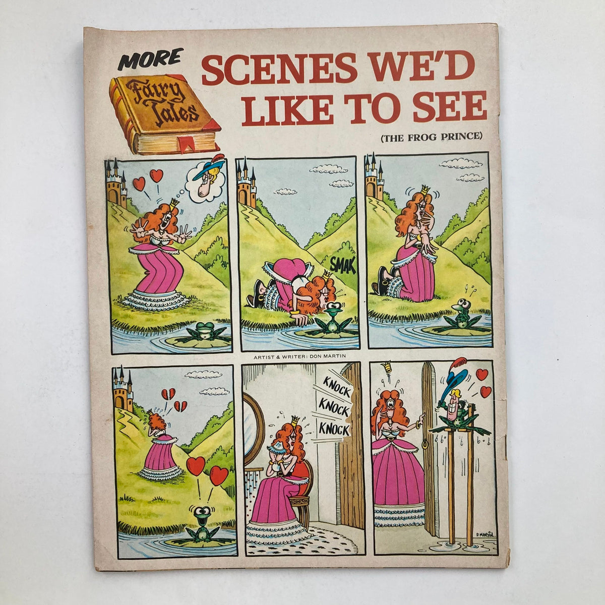 Back cover of Mad Magazine October 1977 No. 194, promoting a comedic fairy tale titled 'Scenes We’d Like to See' illustrated by Don Martin, showcasing whimsical cartoon art.