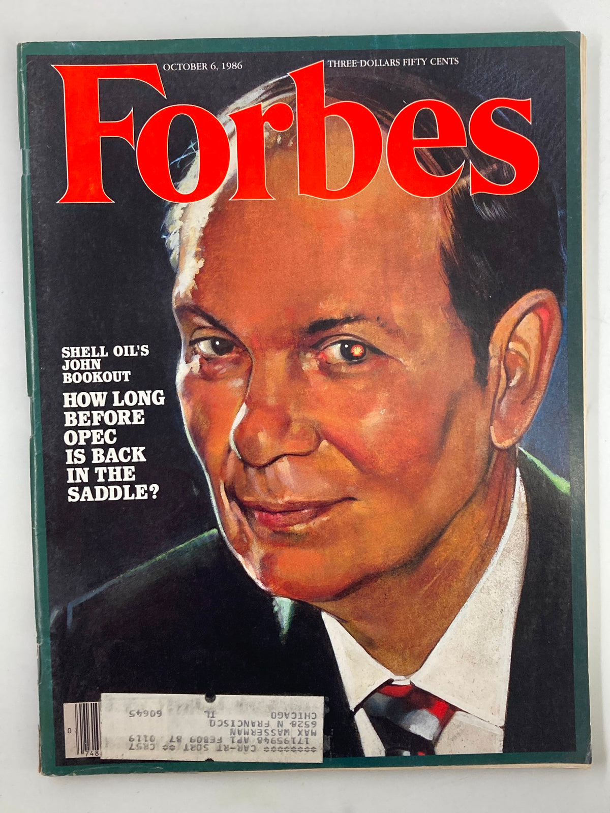 VTG Forbes Magazine October 6 1986 cover featuring John Bookout, highlighting the theme 'It's Time To Take Risks' alongside essential articles on the business landscape.