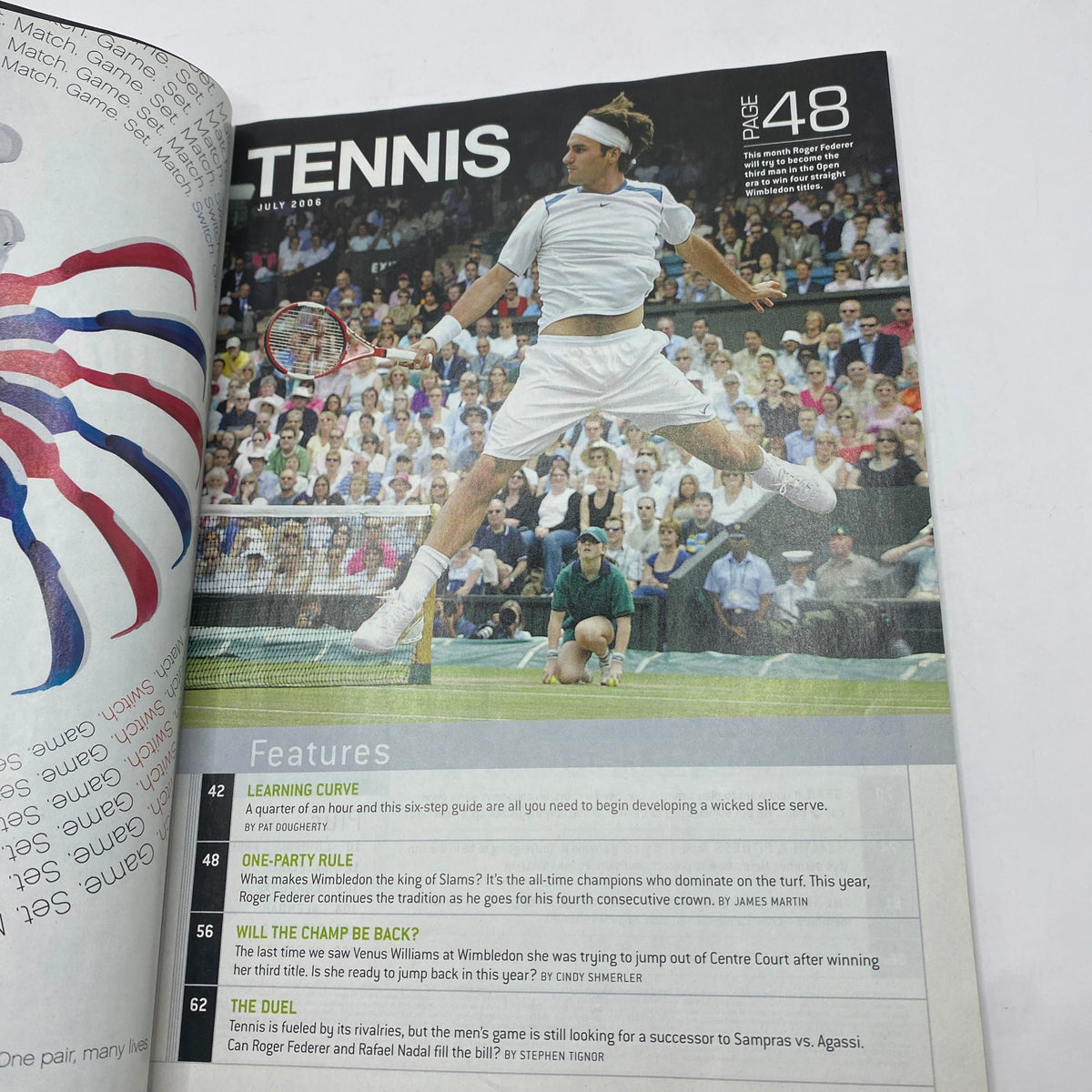 Tennis Magazine July 2006 Roger Federer and Rafael Nadal Cover VG