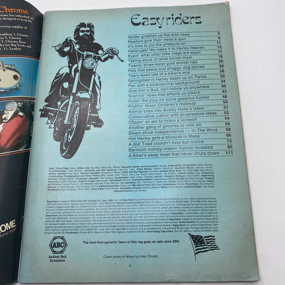 Vintage Easyriders Magazine July 1983 Tearin' Up Daytona No Label