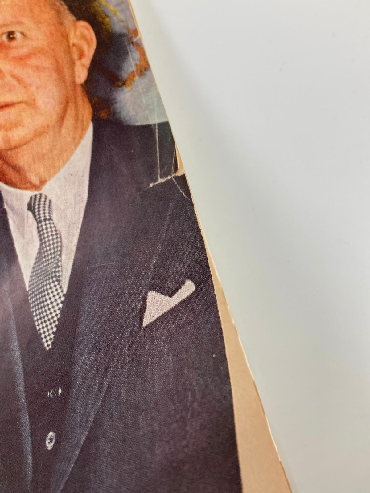 Close-up of a vintage Forbes Magazine featuring F.J. Tempel with visible wear, from November 1, 1962.