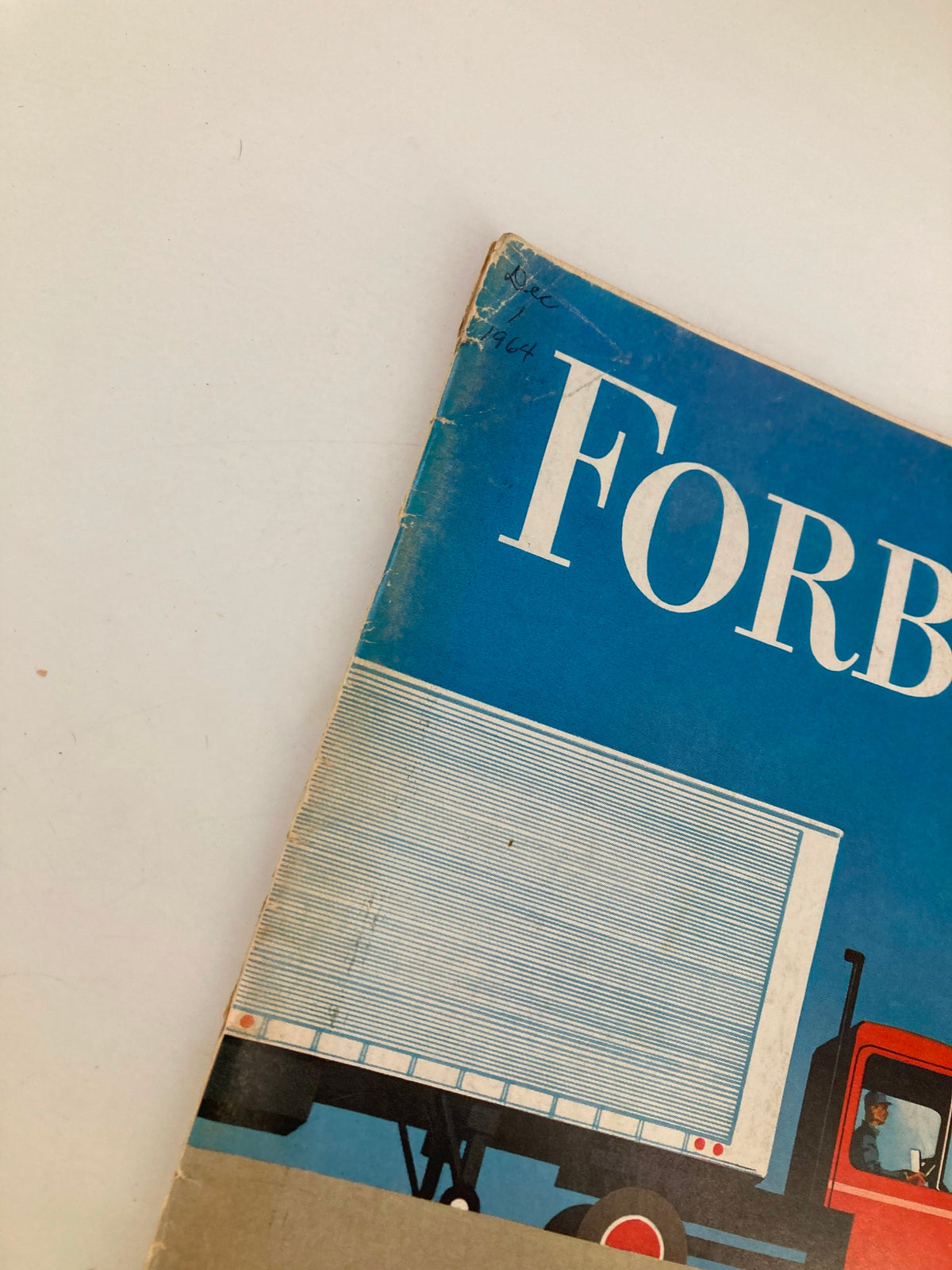 Cover of VTG Forbes Magazine December 1 1964, showcasing a truck illustration and the title prominently displayed, highlighting the $9-billion trucking industry.