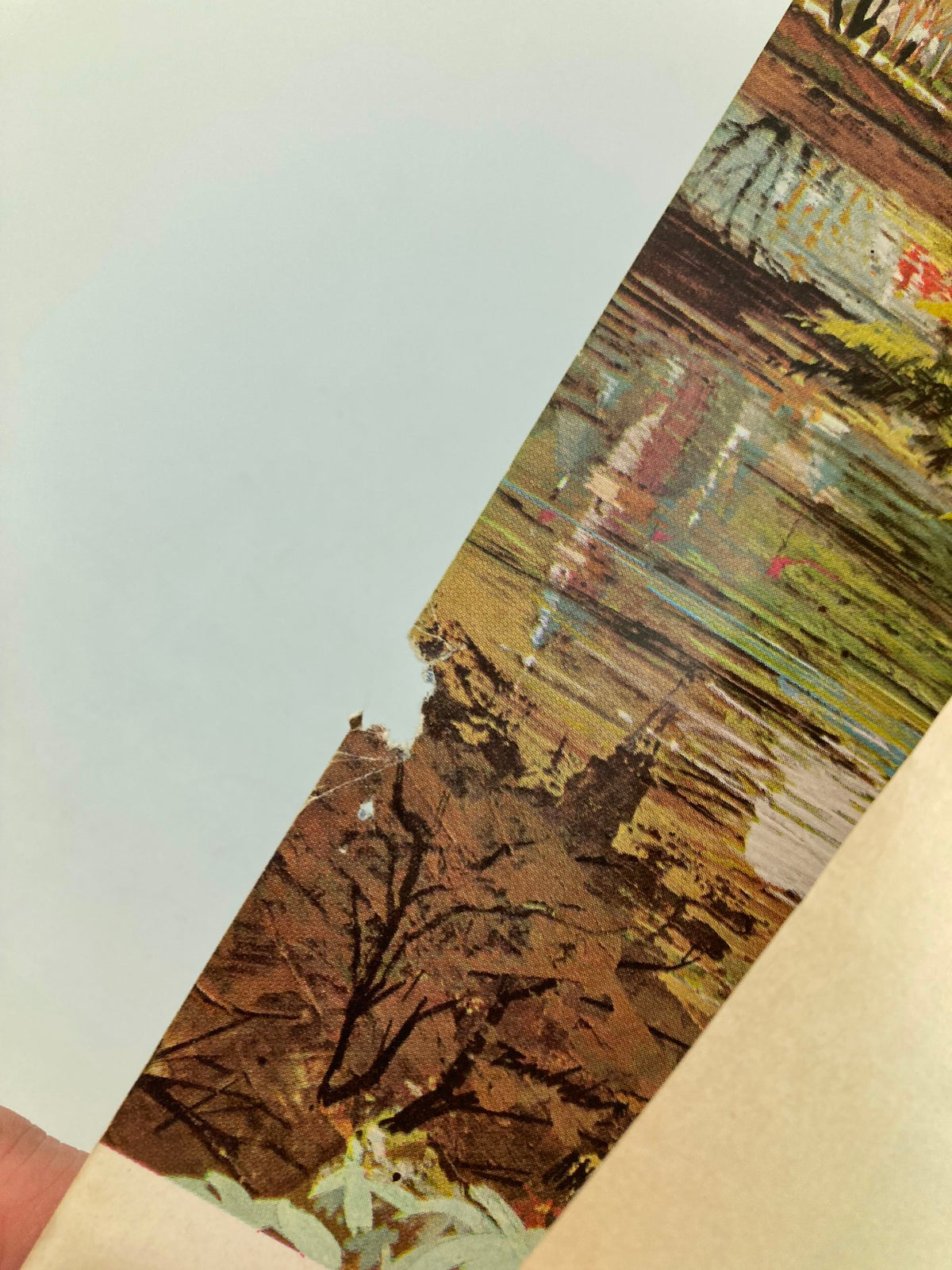 Image showing the back cover of VTG Forbes Magazine June 1 1965, showcasing artistic design elements and minor wear indicative of vintage condition.
