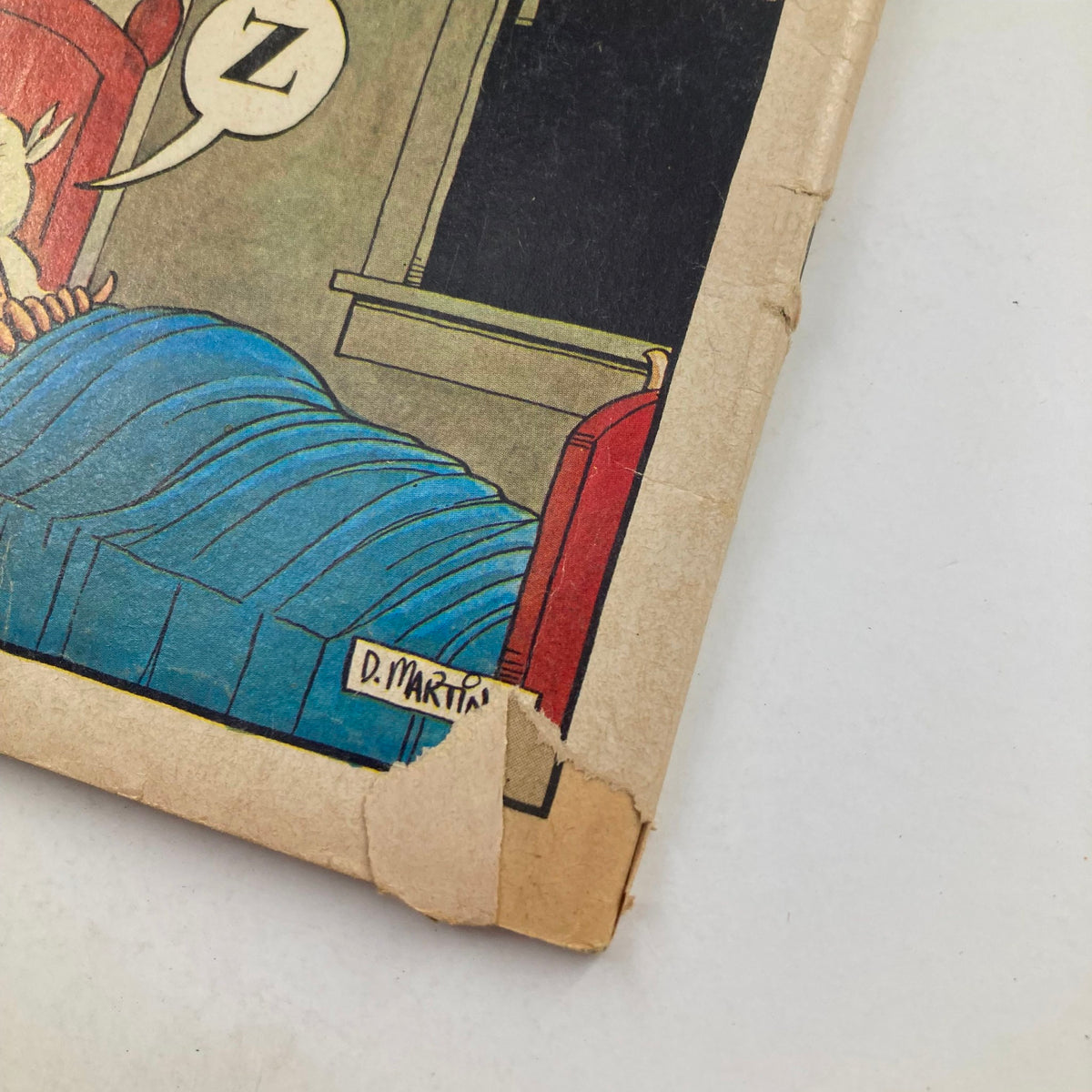 Detail of page from Mad Magazine June 1980 No. 215 illustrating a character sleeping in bed, highlighting the vintage artwork and humor characteristic of Mad Magazine.