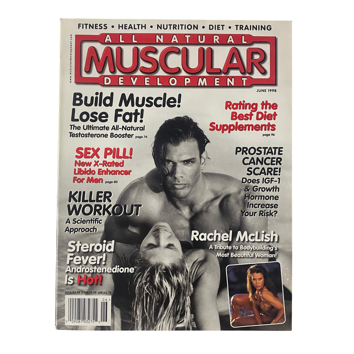 Cover of Muscular Development Magazine June 1998 featuring Frank Sepe. The title promotes fitness and bodybuilding topics including building muscle and losing fat.