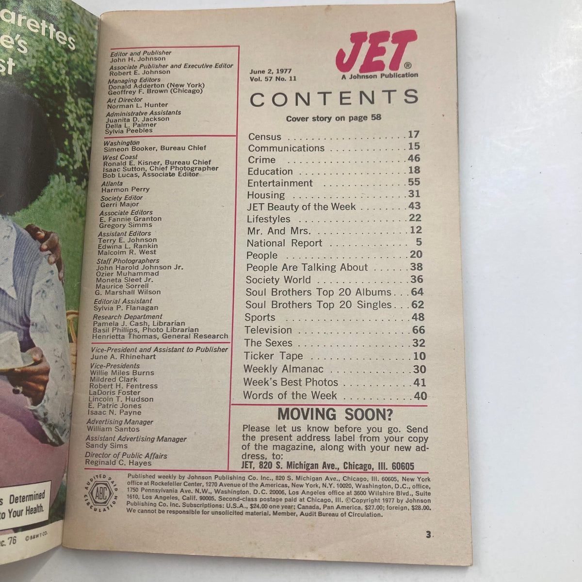 Vintage Jet Magazine June 2 1977 Vol 57 No. 11 Pam and Richard No Label