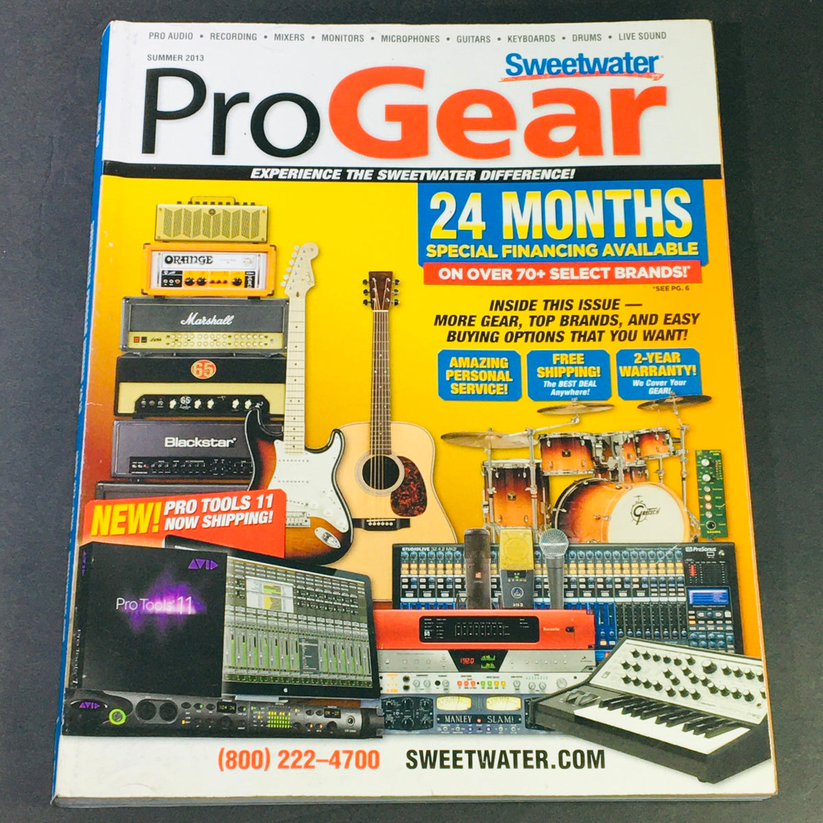 Cover of Sweetwater Pro Gear Summer 2013 Vol 89 - Pro Audio, Recording & Mixers Guide featuring audio equipment, instruments, and promotional offers from Sweetwater.