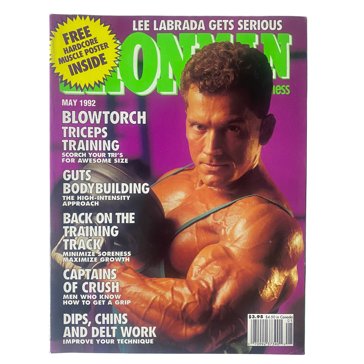IronMan Magazine May 1992 Vol 51 No. 5 featuring Lee Labrada on the cover, showcasing bodybuilding highlights and training tips.