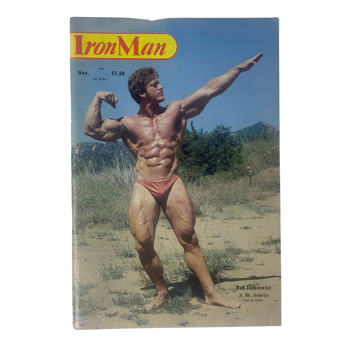 Cover of IronMan Magazine November 1979 Vol 39 No. 1 featuring bodybuilder Robert Jodkiewicz posing prominently, showcasing the fitness culture of the late 1970s.
