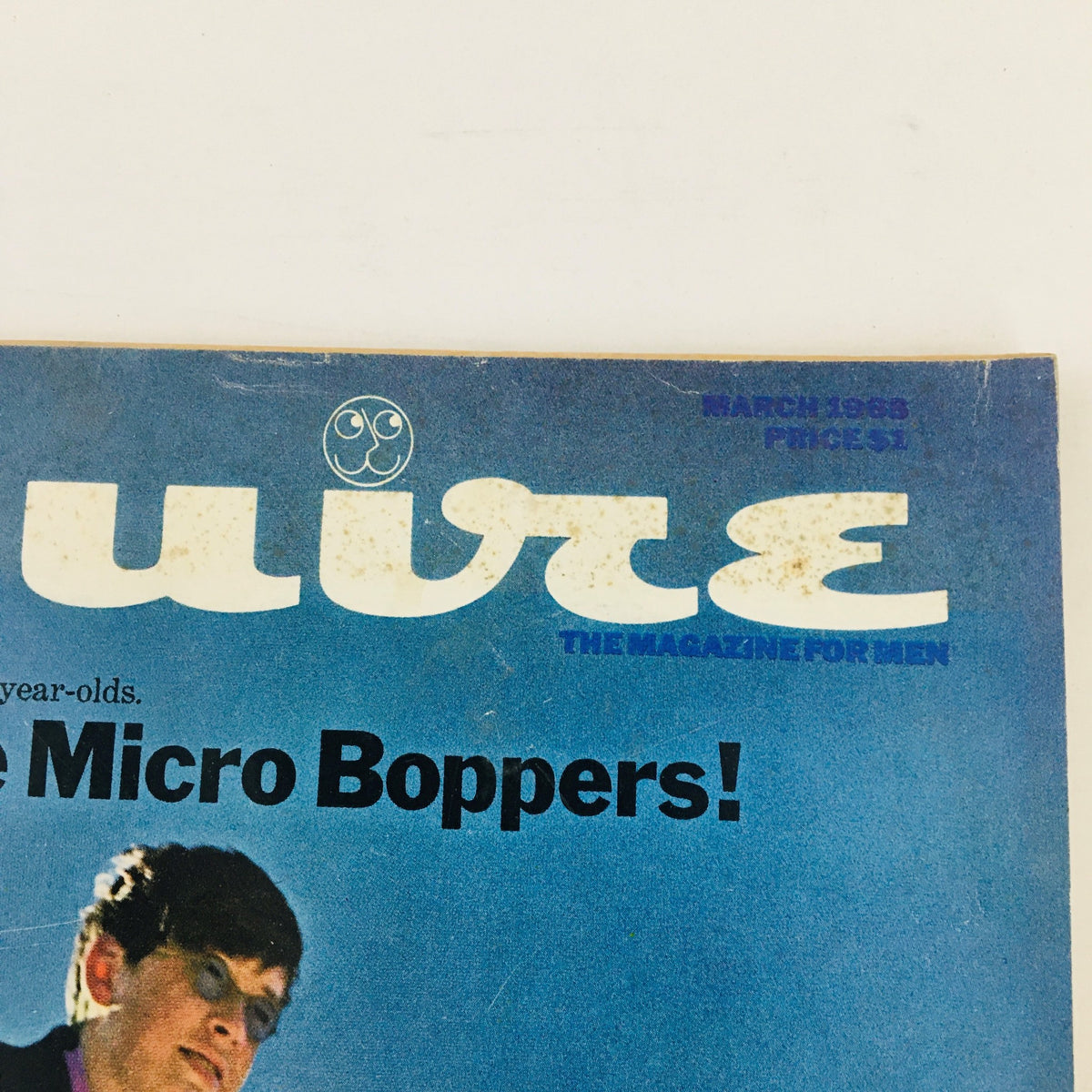 Detailed image of the top section of the VTG Esquire Magazine March 1968 cover, showcasing the title and editorial details alongside the artwork.