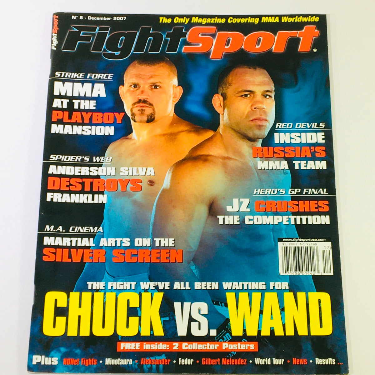 Cover of Fight Sport Magazine December 2007 #8 featuring UFC legends Chuck Liddell and Wanderlei Silva, showcasing a key matchup in mixed martial arts history.