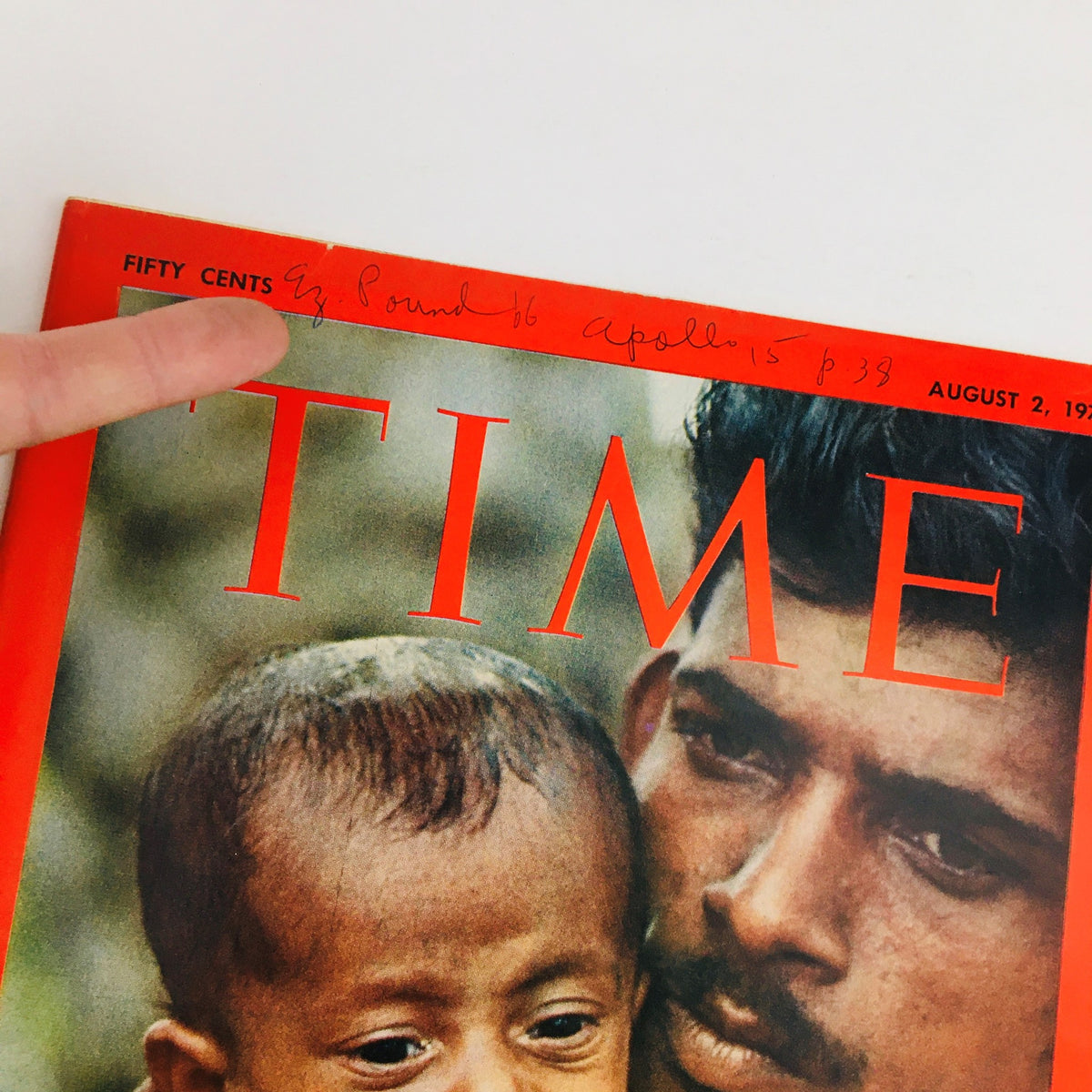 Cover of Time Magazine, August 2, 1971, Vol. 98 No. 5, featuring the title 'The Pakistan's Agony in Photograph', showcasing a striking image with vivid colors and handwritten annotations.