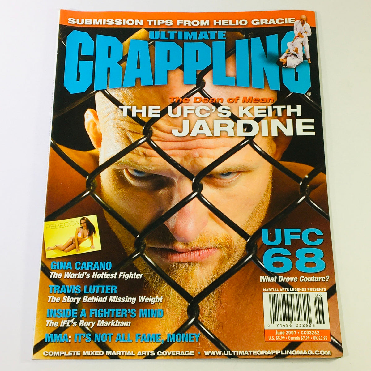 Ultimate Grappling MMA Magazine June 2007 featuring UFC fighters Keith Jardine and Gina Carano on the cover, showcasing the dynamic world of Mixed Martial Arts.