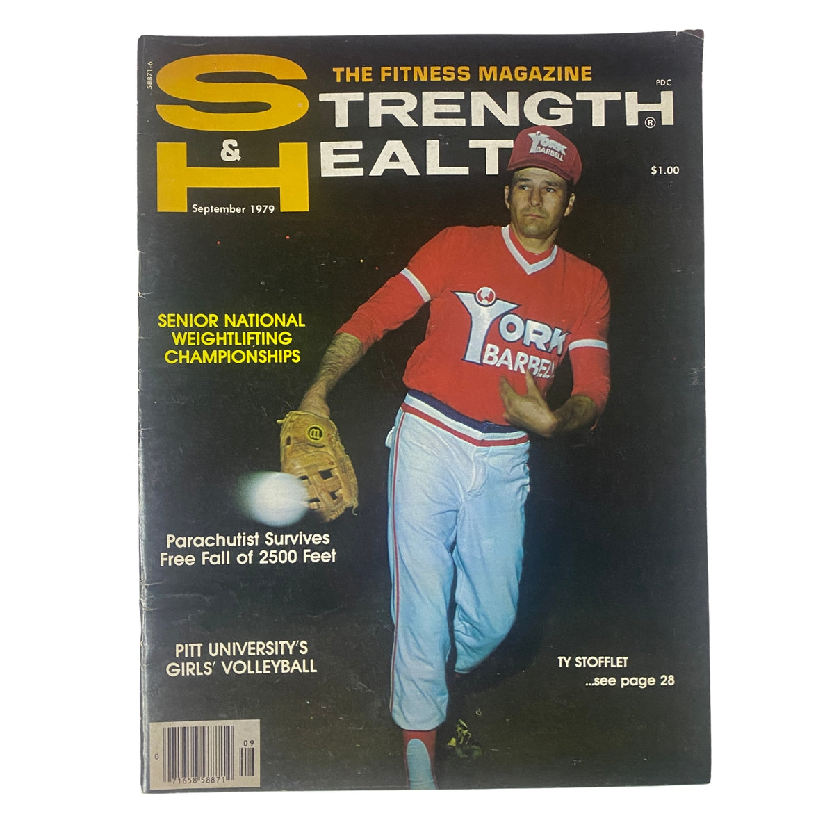 Cover of Strength & Health Magazine, September 1979, Vol 47 No. 5 featuring Ty Stofflet, showcasing athletic excellence and strength, which includes highlights of the Senior National Weightlifting Championships.