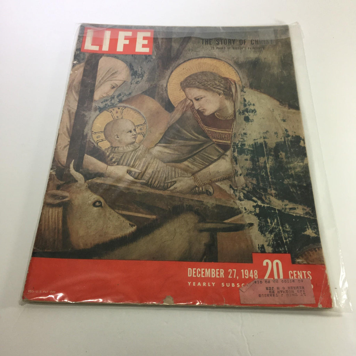 Vintage Life Magazine from December 27, 1948 featuring 'The Story of Christ' on the cover, depicting religious imagery and artistic representation, collectible item.