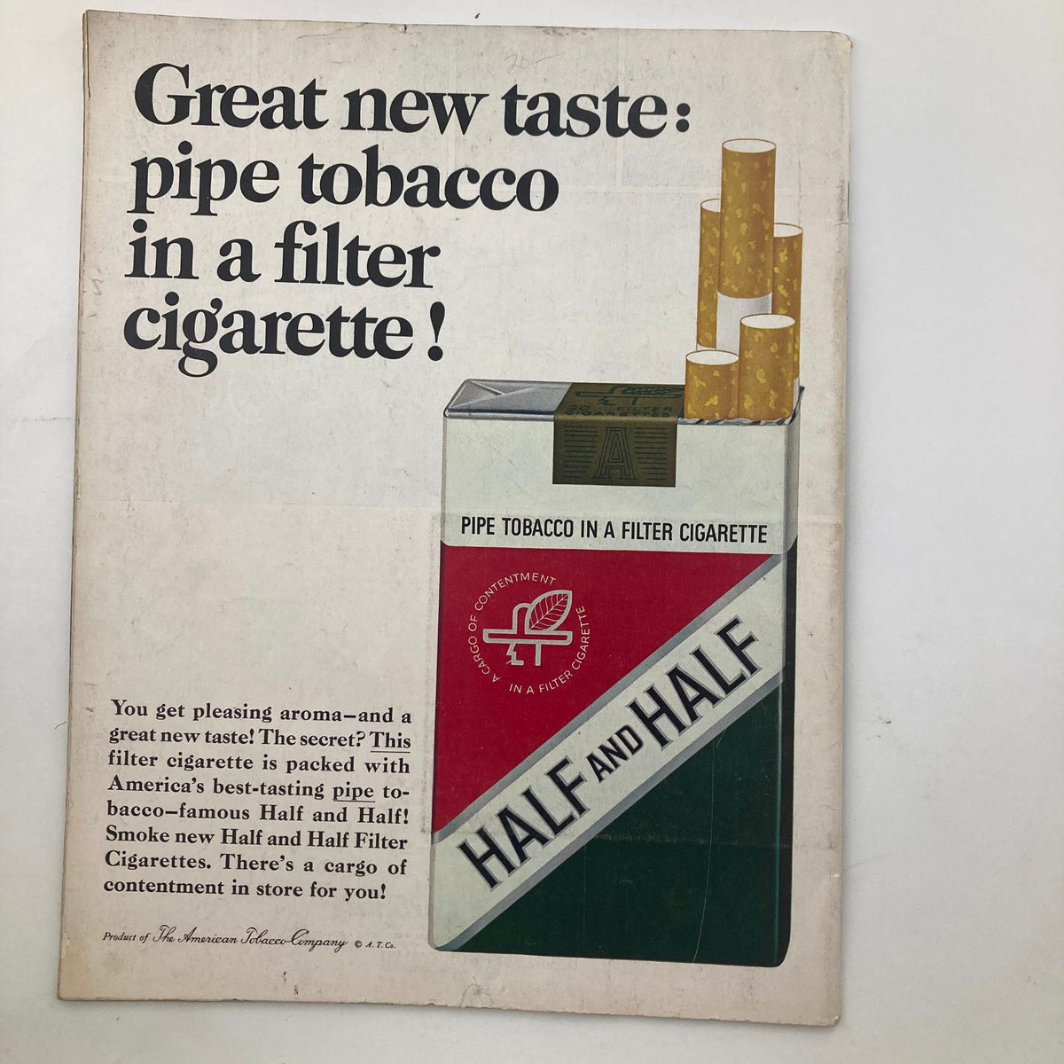 Cover of The Saturday Evening Post magazine from October 3, 1964, featuring a promotional ad for Half and Half Pipe Tobacco in a Filter Cigarette, highlighting its new taste.