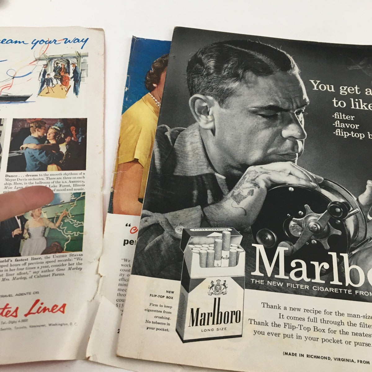 Vintage advertisement featuring an actor with a cigarette machine for Marlboro on the cover of Time Magazine February 27 1956 Vol. 67 No. 9 featuring Cinemactor William Holden. This image showcases the iconic aesthetics of 1950s advertising.