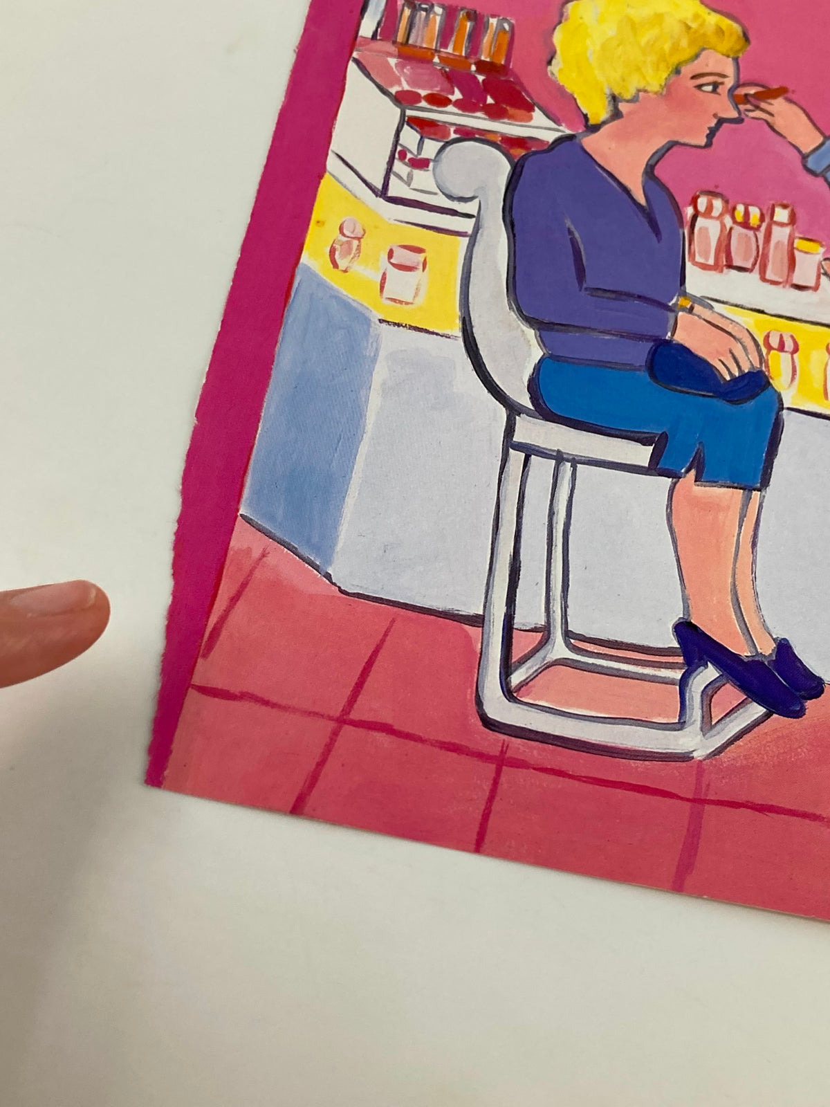 COVER ONLY The New Yorker June 11, 1990, illustrated by Barbara Westman, focusing on a detailed view of a make-up counter scene with a client seated and a makeup artist applying cosmetics.