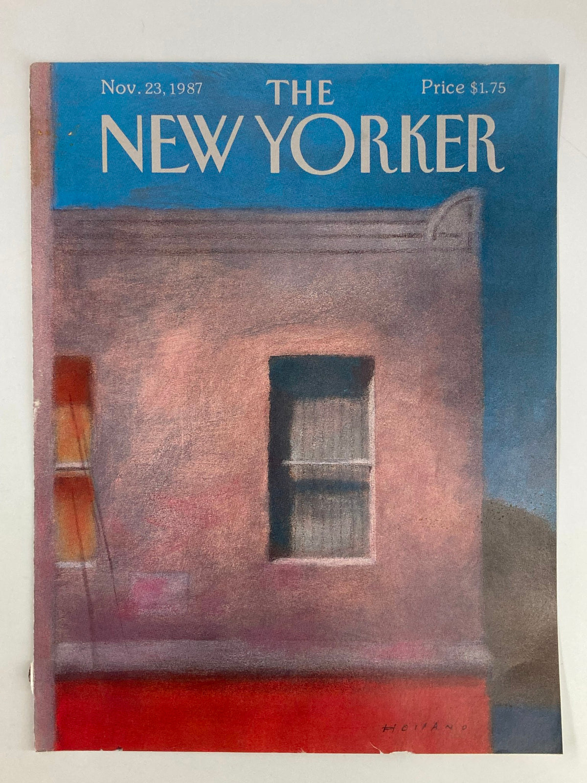 COVER ONLY The New Yorker November 23 1987 Window Apartment by Brad Holland, showcasing a colorful illustration with a window scene, perfect for art collectors and enthusiasts.