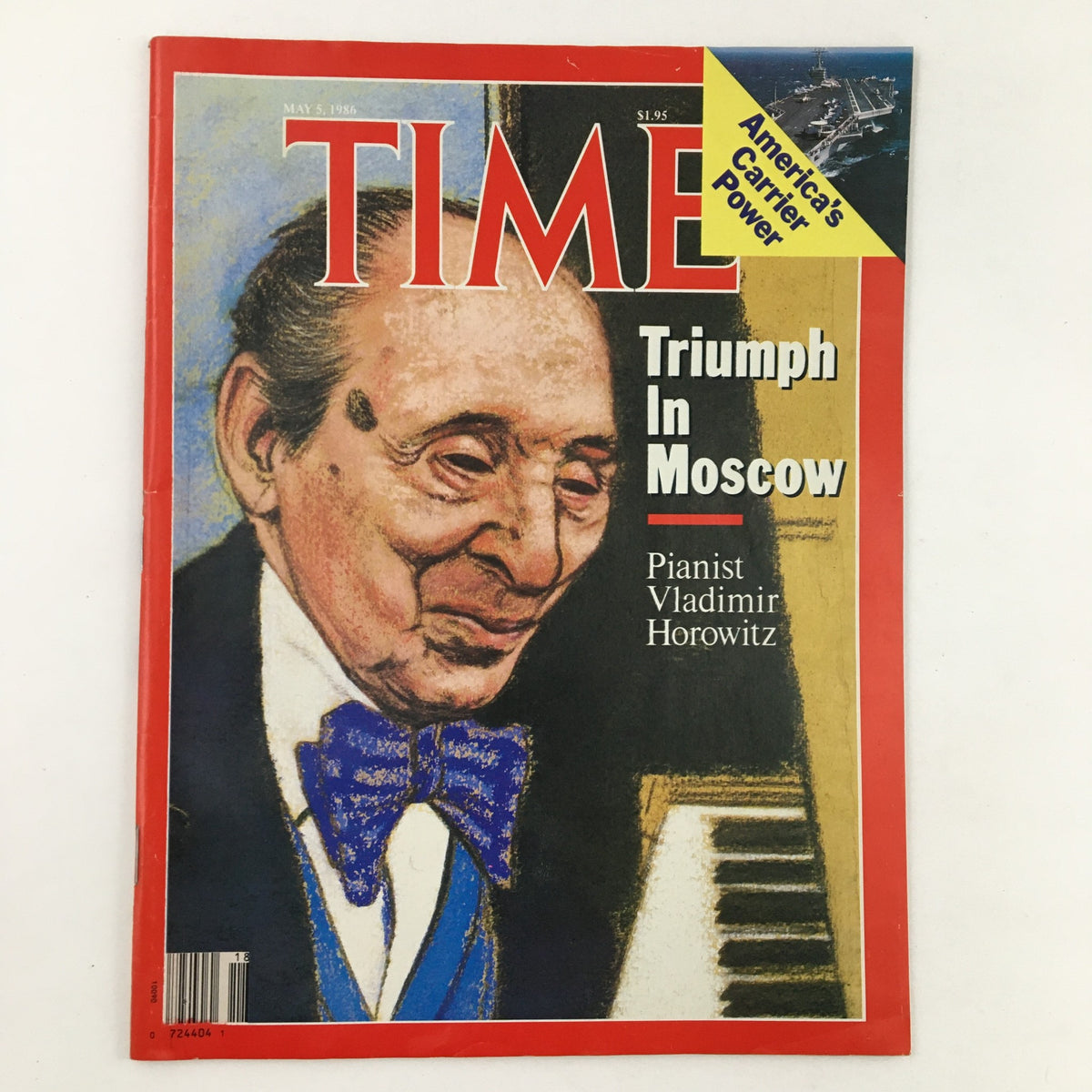 Time Magazine May 5 1986 Vol. 127 No. 18 Pianist Vladimir Horowitz No Label