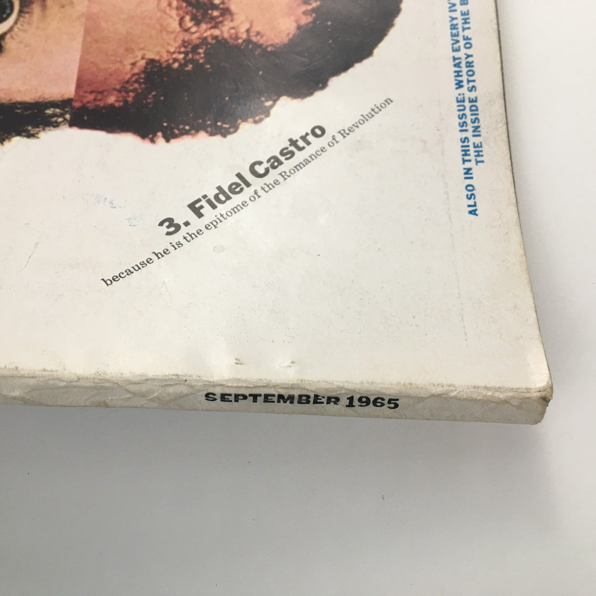 Cover detail from Esquire Magazine September 1965 featuring Fidel Castro, highlighting significant cultural figures and literary discussions of the era.