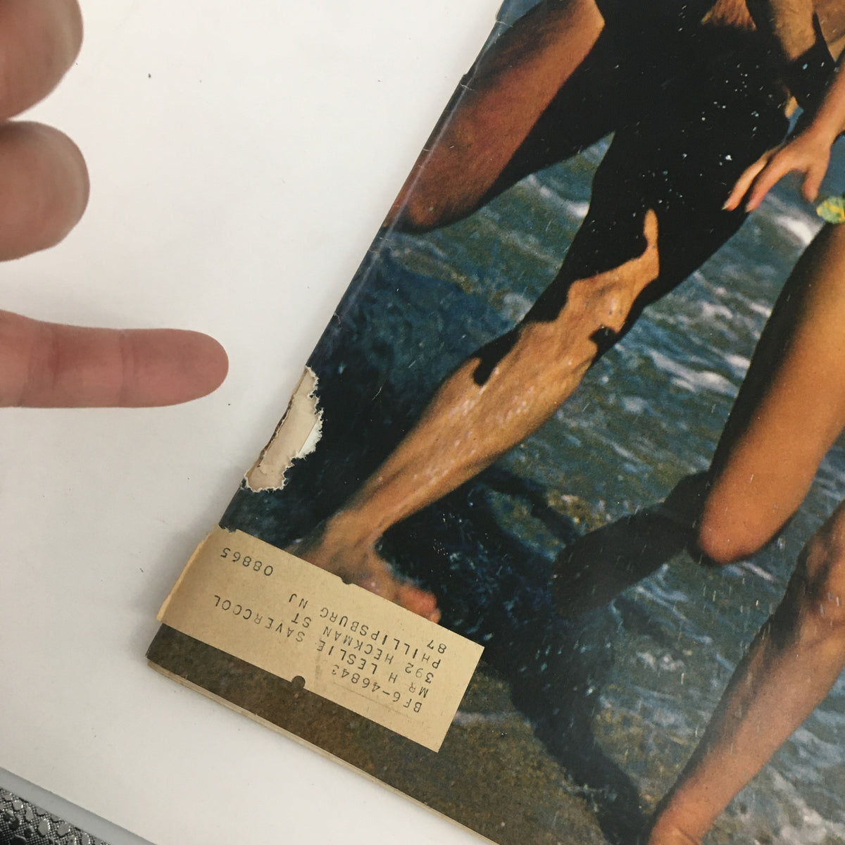 Close-up of the side of Look Magazine, March 10, 1970, showcasing the magazine's spine and the address label, along with minor wear details.