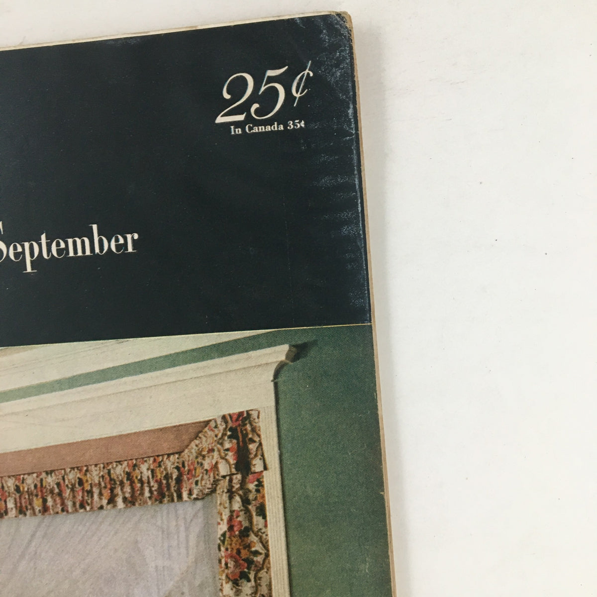 Close-up of the top section of The American Home Magazine September 1952 with price details and issue month.