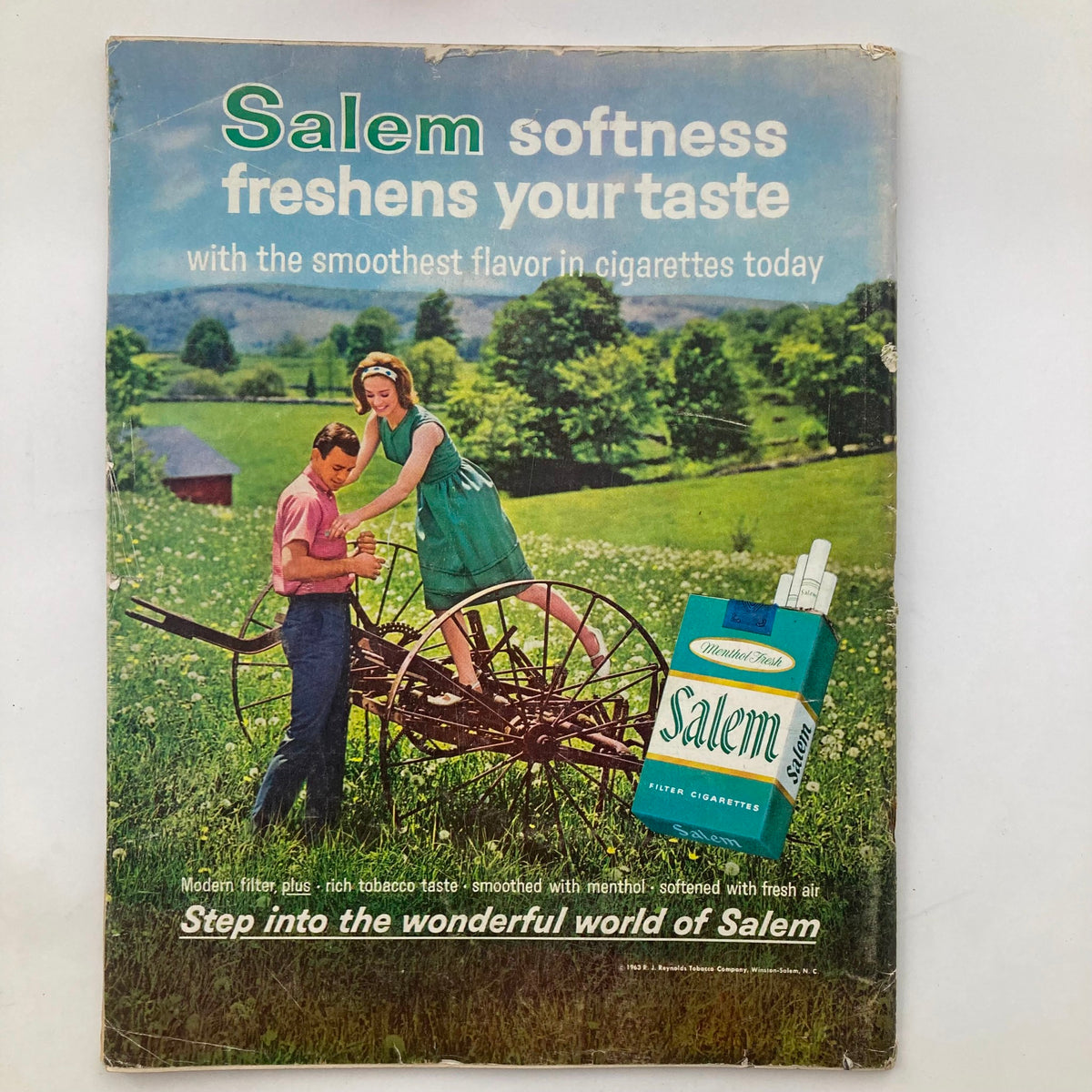 Cover of the VTG Life Magazine December 13 1963 showcasing a vintage advertisement for Salem cigarettes, highlighting fresh tobacco taste and a scenic outdoor setting.