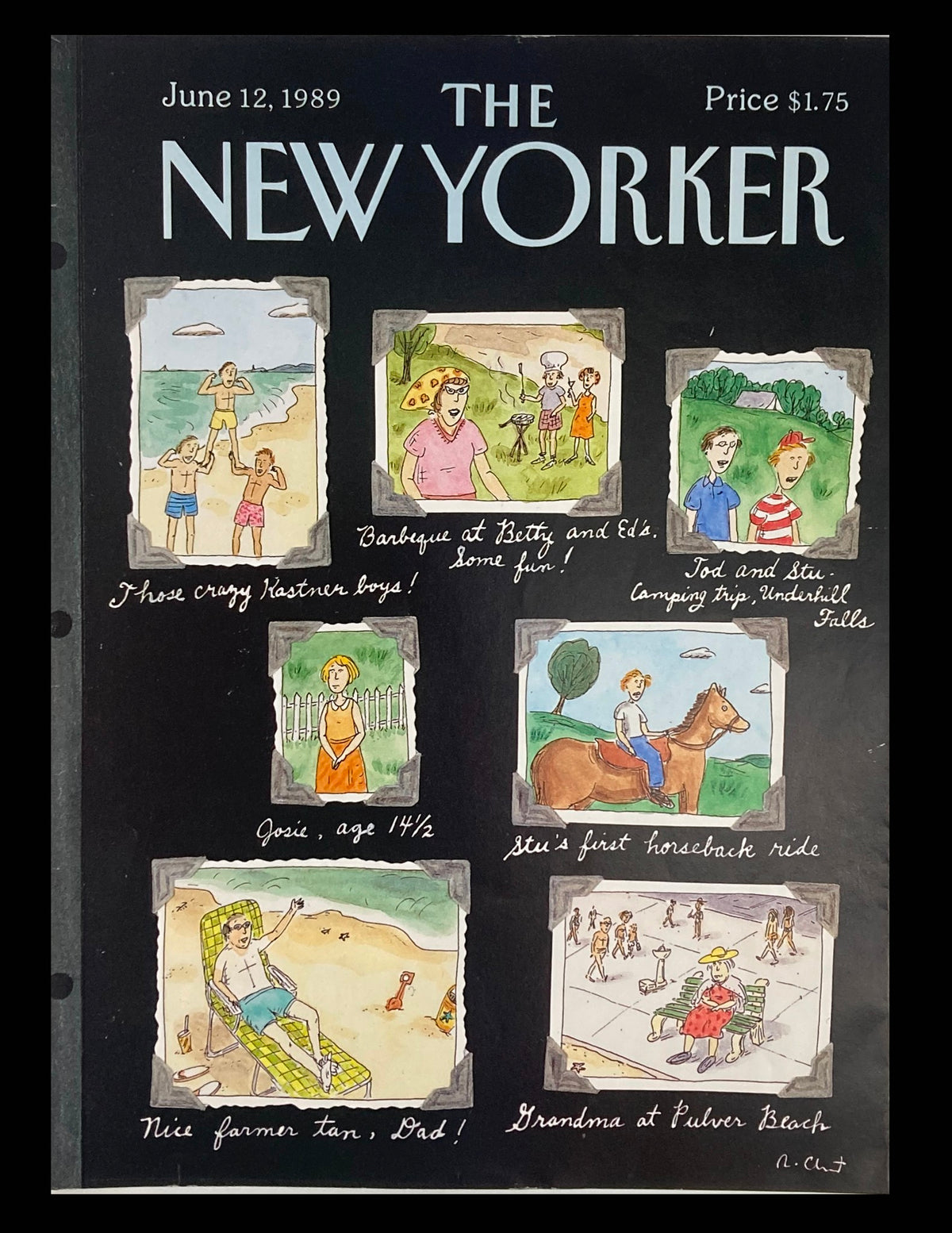 COVER ONLY The New Yorker June 12, 1989 featuring whimsical illustrations by Roz Chast depicting summer activities such as barbecues and beach scenes.