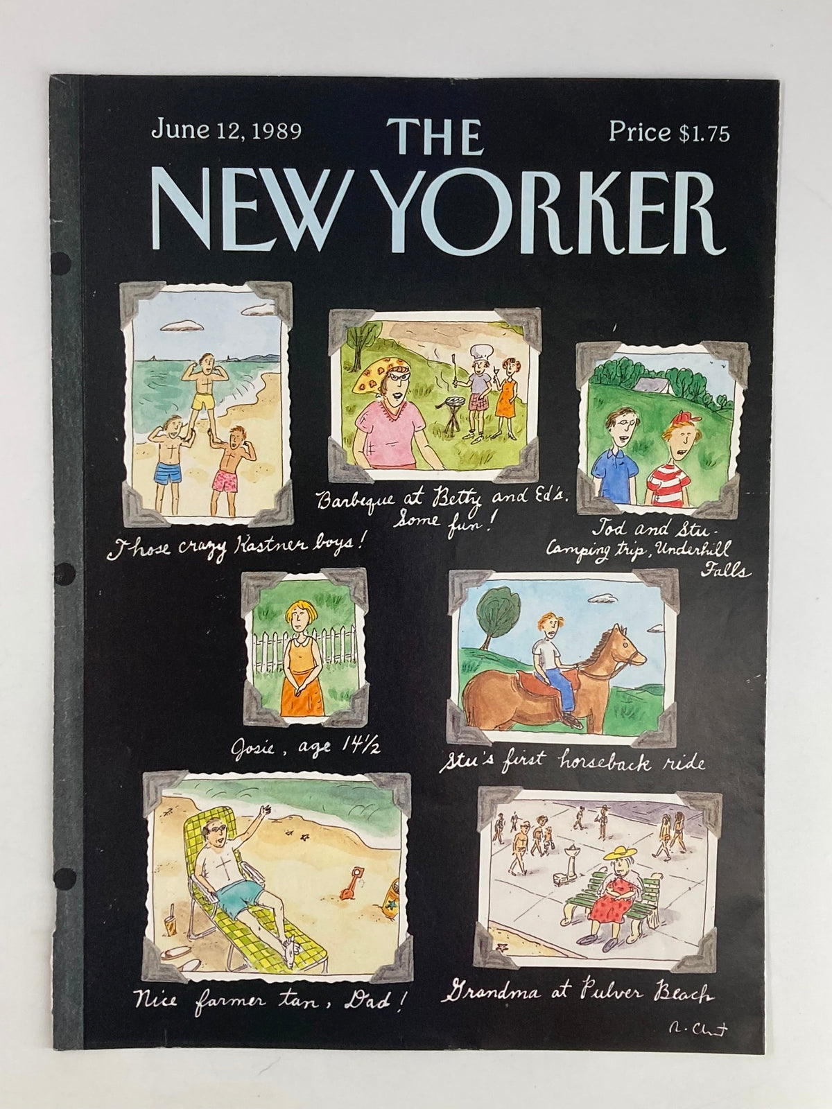 COVER ONLY The New Yorker June 12, 1989 showcasing colorful cartoon-style illustrations by Roz Chast, capturing nostalgic summer moments and family fun.