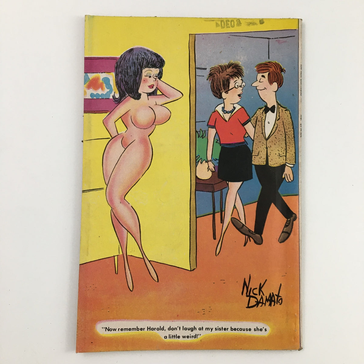Cover of VTG 150 New Cartoons April 1971 Comic Books No. 39 Charlton Joke Magazine featuring a humorous cartoon scene with characters interacting in a colorful setting.