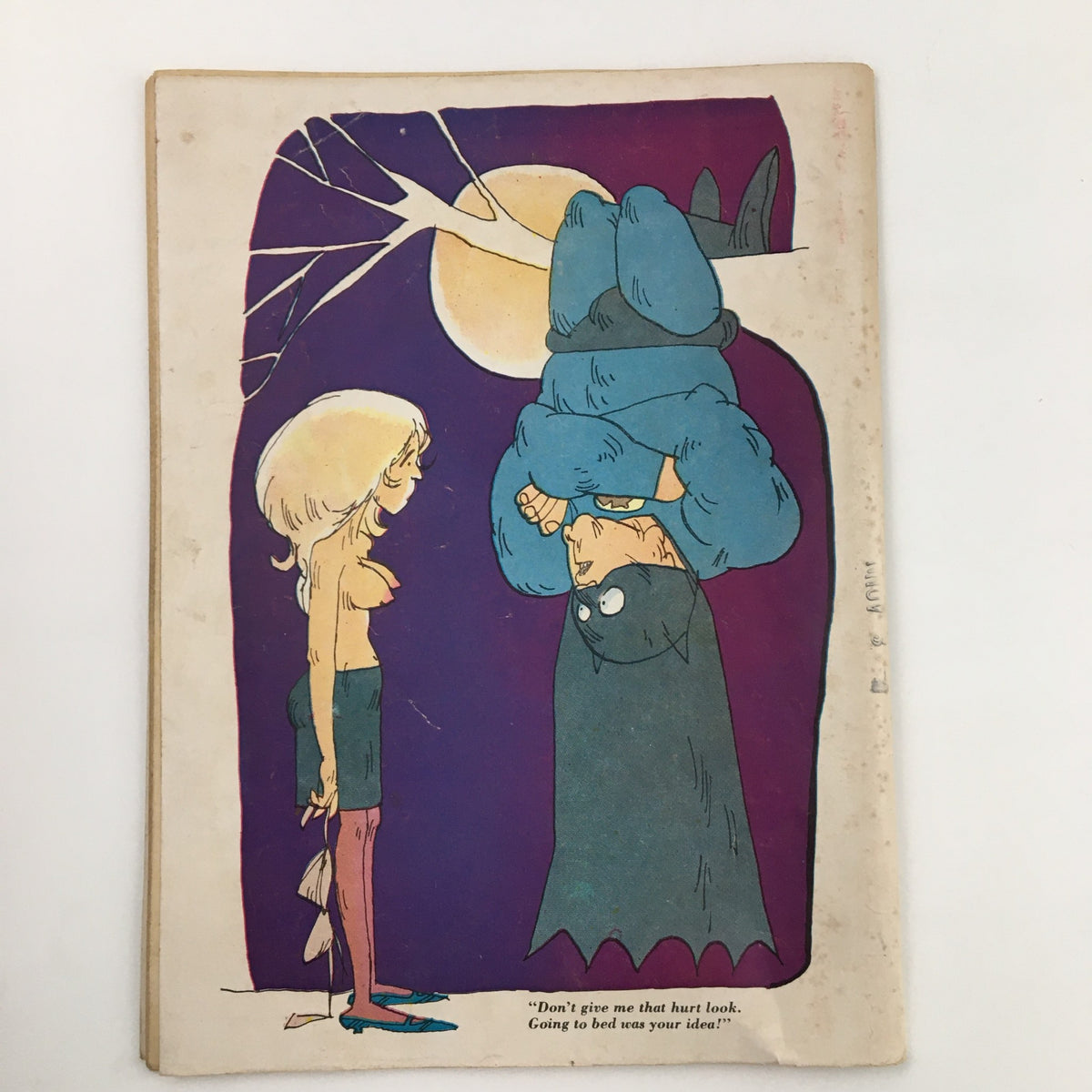 Cartoon artwork featuring a humorous interaction between a superhero and a woman, captioned with comical dialogue, from 'Best Cartoon Series Winter 1966-1967 Vol. 4 No. 6 Escapade's Zaniest Humor'.