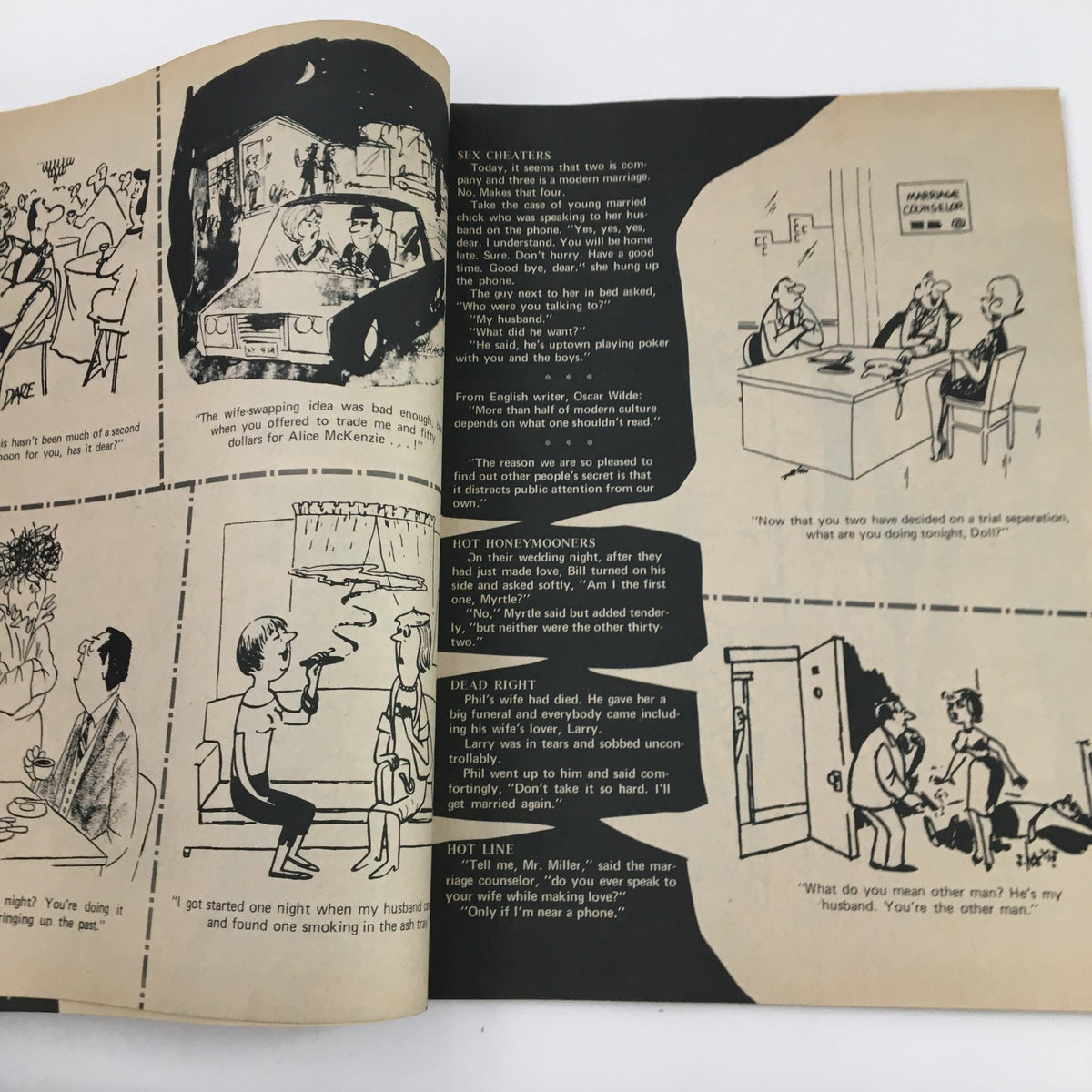 Cartoon-filled page from Cartoons & Gags November 1972 Vol. 19 No. 6, displaying various humorous sketches and funny dialogue.