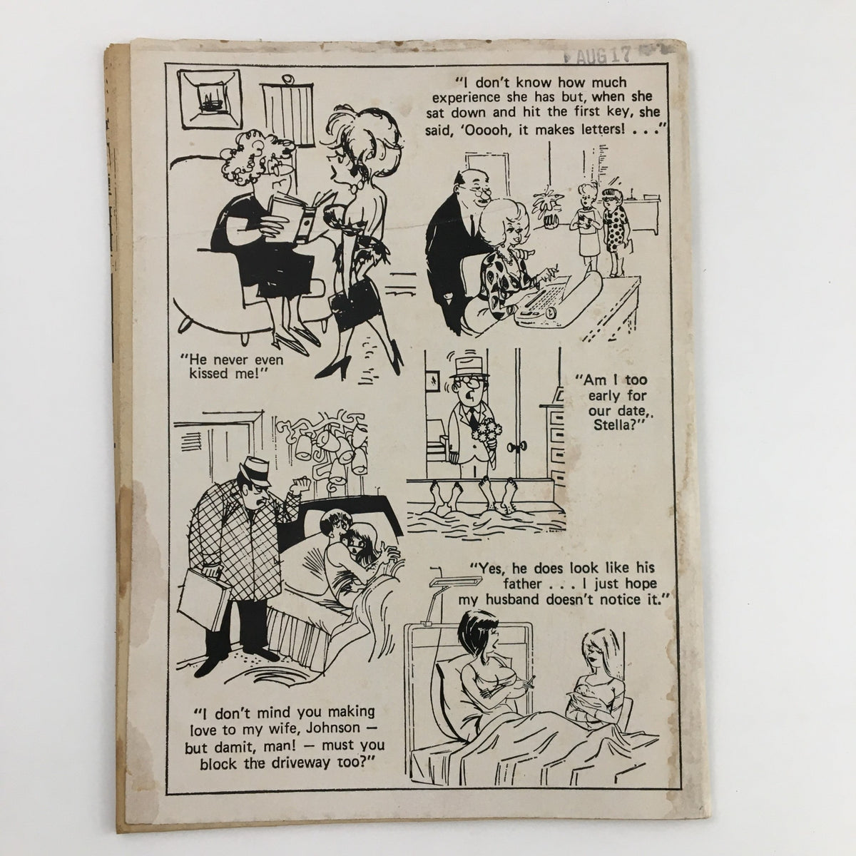 Cartoons & Gags November 1972 Vol. 19 No. 6 - Humorous comic strip showcasing various characters and dialogues from the magazine, highlighting classic 1970s cartoon humor.