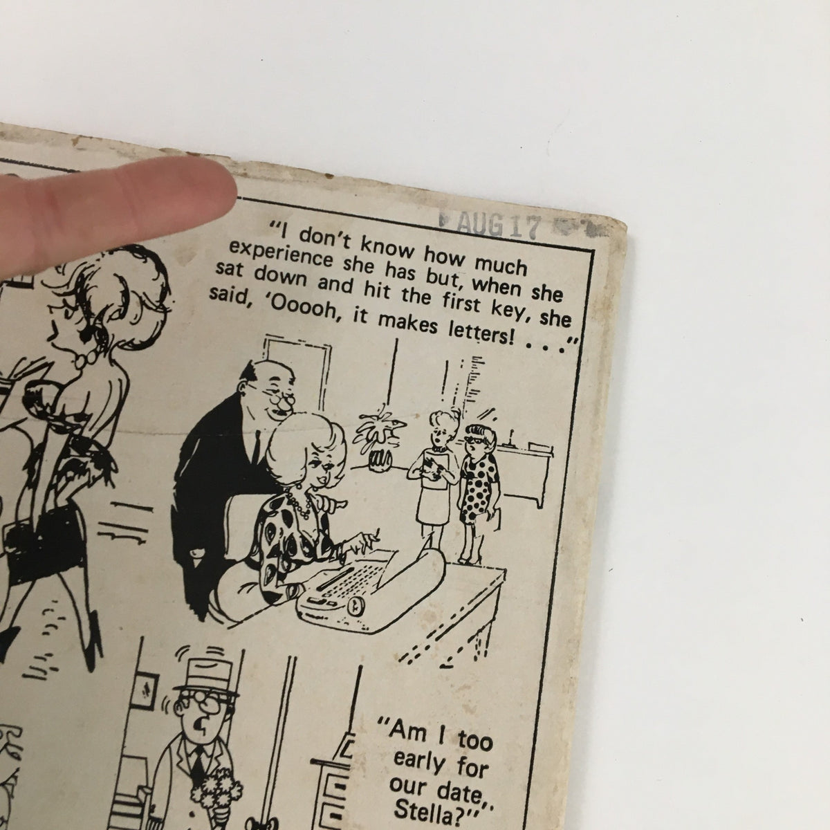 Cartoons & Gags November 1972 Vol. 19 No. 6 - Close-up view of a comic strip from the magazine featuring characters in humorous situations and witty dialogue typical of 1970s cartoon art.