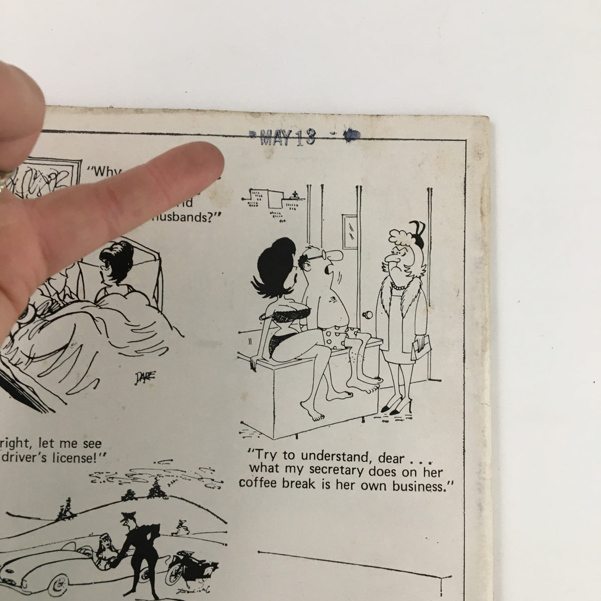Cartoons & Laughs August 1971 Vol. 10 No. 4 Naked In The Shadows & Real Gone, illustrating funny cartoons with conversations about relationships and comedic life situations.