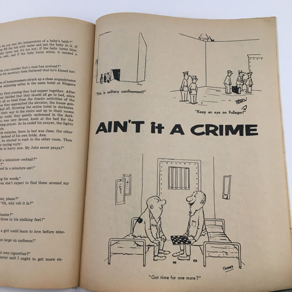 Interior page from Laugh Parade September 1964 showcasing a comic titled 'Ain't it a Crime' featuring humorous illustrations and dialogue.