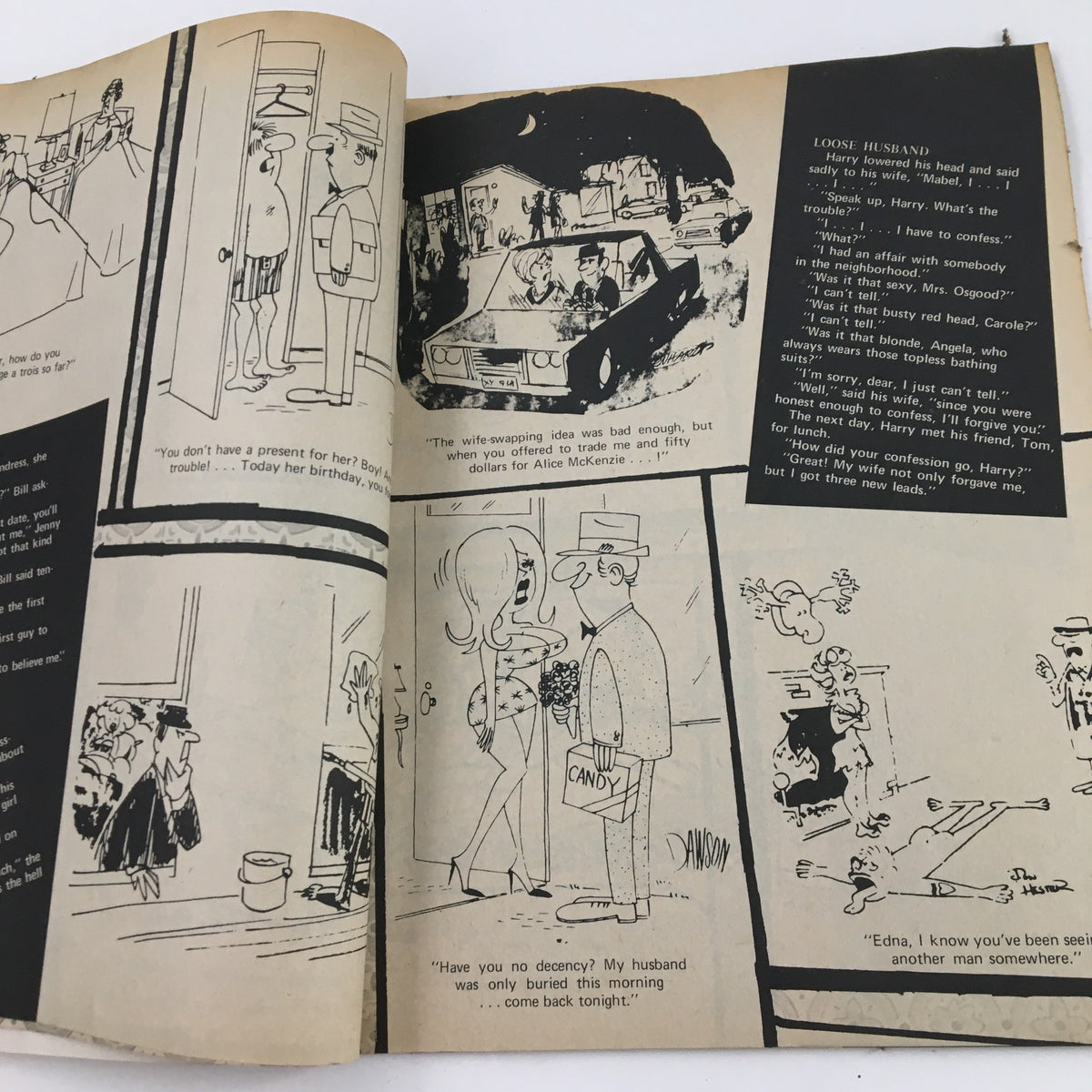 Interior comic strip from Cartoon Capers September 1971 Vol. 6 No. 4 Pinch The Waitress Comic Magazine illustrating humorous scenarios and characters.