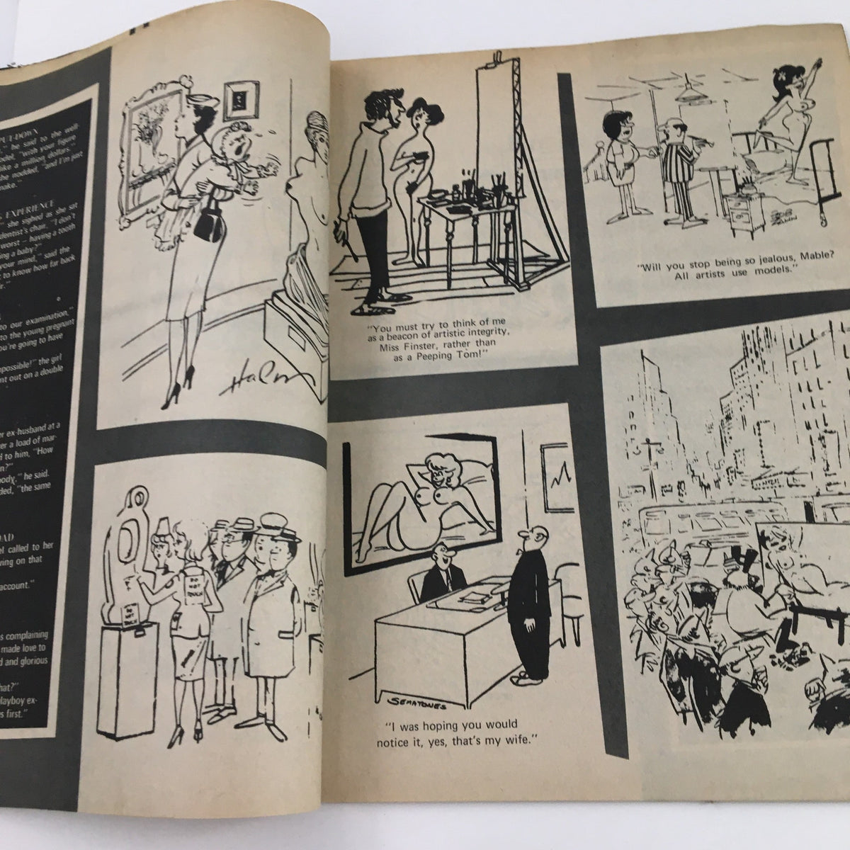 Another interior page from Cartoon Capers September 1971 Vol. 6 No. 4 Pinch The Waitress Comic Magazine featuring more comedic drawings and dialogue.