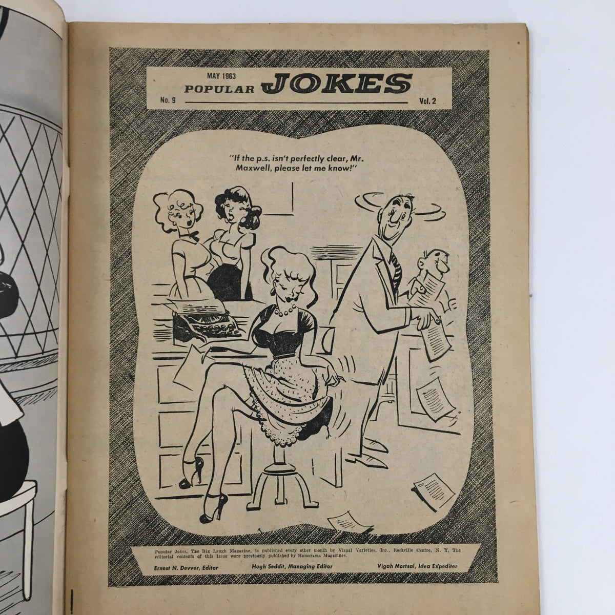 Cover of the Popular Jokes Laugh Magazine, May 1963 edition featuring humorous illustrations and playful text.