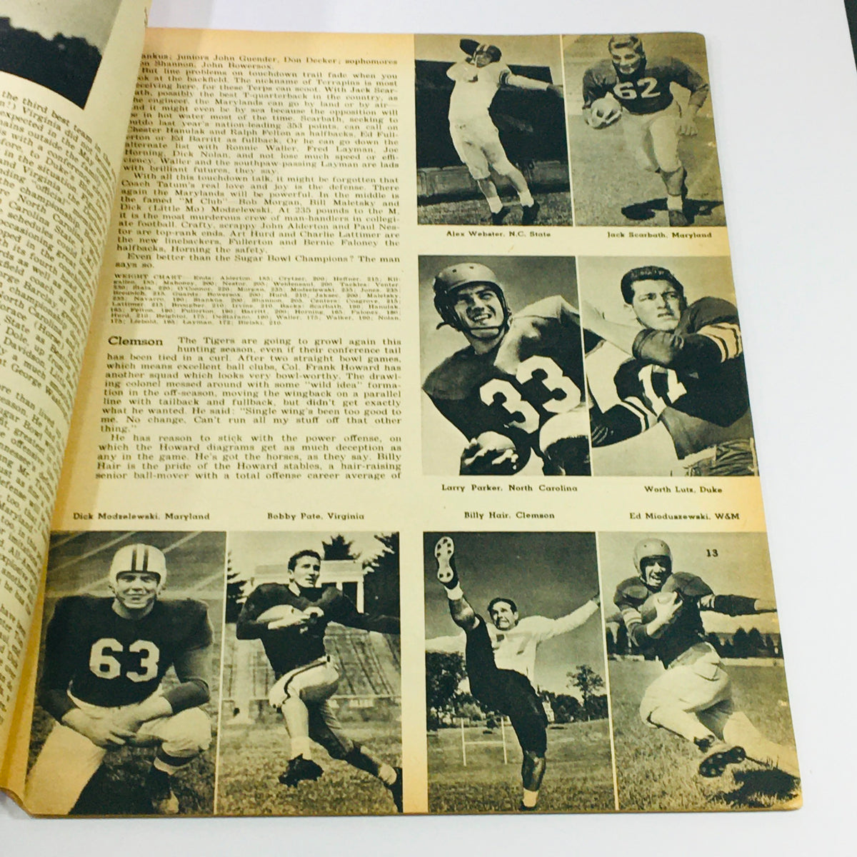 VTG Illustrated Football Annual Magazine 1952 featuring notable players like Alex Webster, Billy Hair, and Larry Parker showcasing the vibrant history of football.