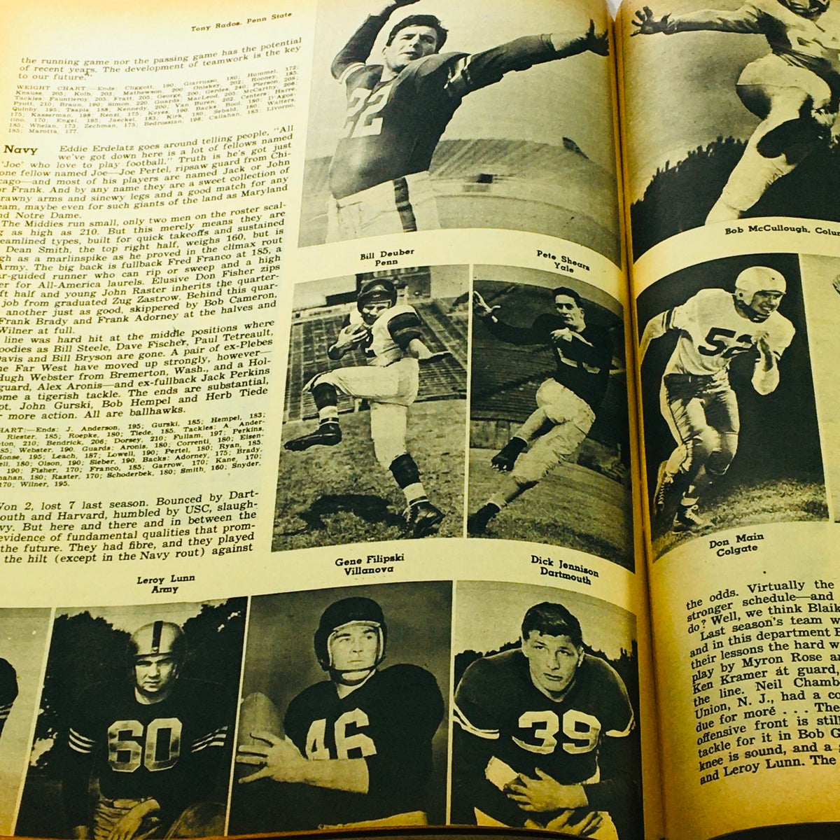 VTG Illustrated Football Annual Magazine 1952 displaying action shots of football players including Bill Deuber and Dick Jeanneney capturing the essence of the sport.