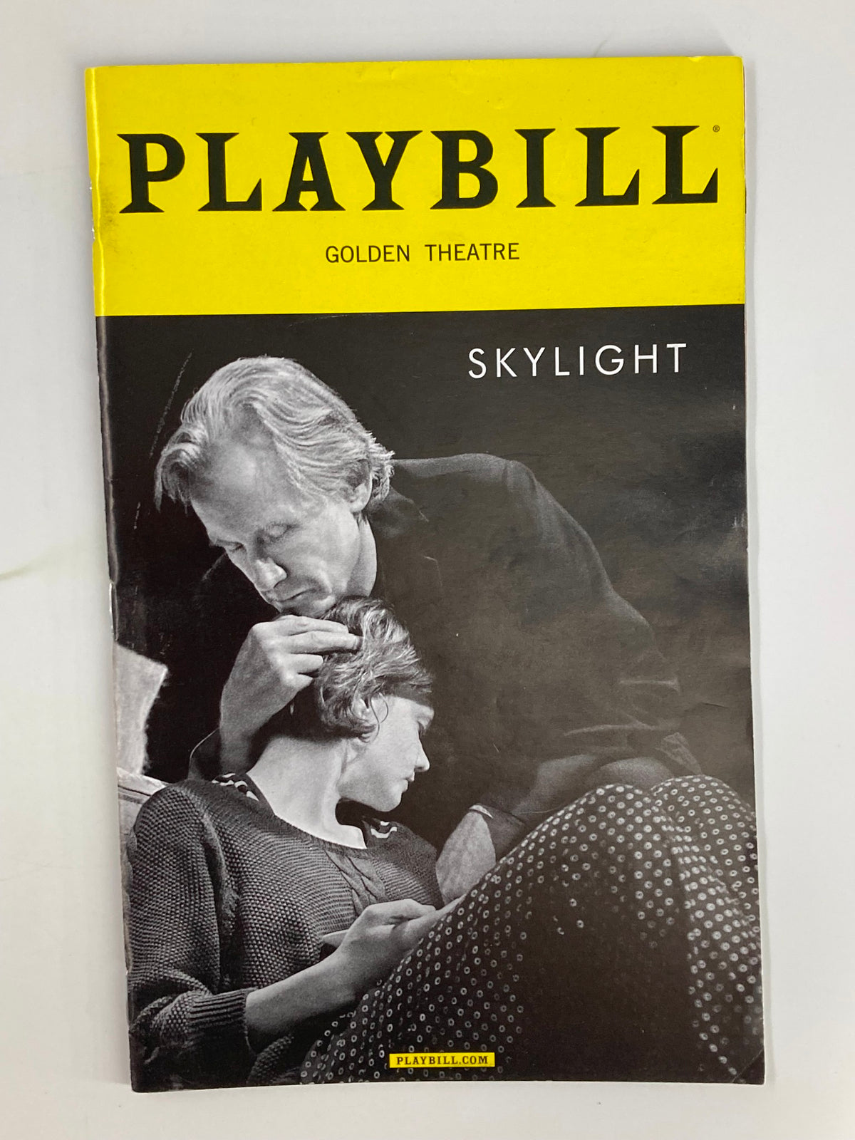 2015 Playbill for Skylight at the Golden Theatre featuring striking black and white cover image with Carey Mulligan and Bill Nighy.