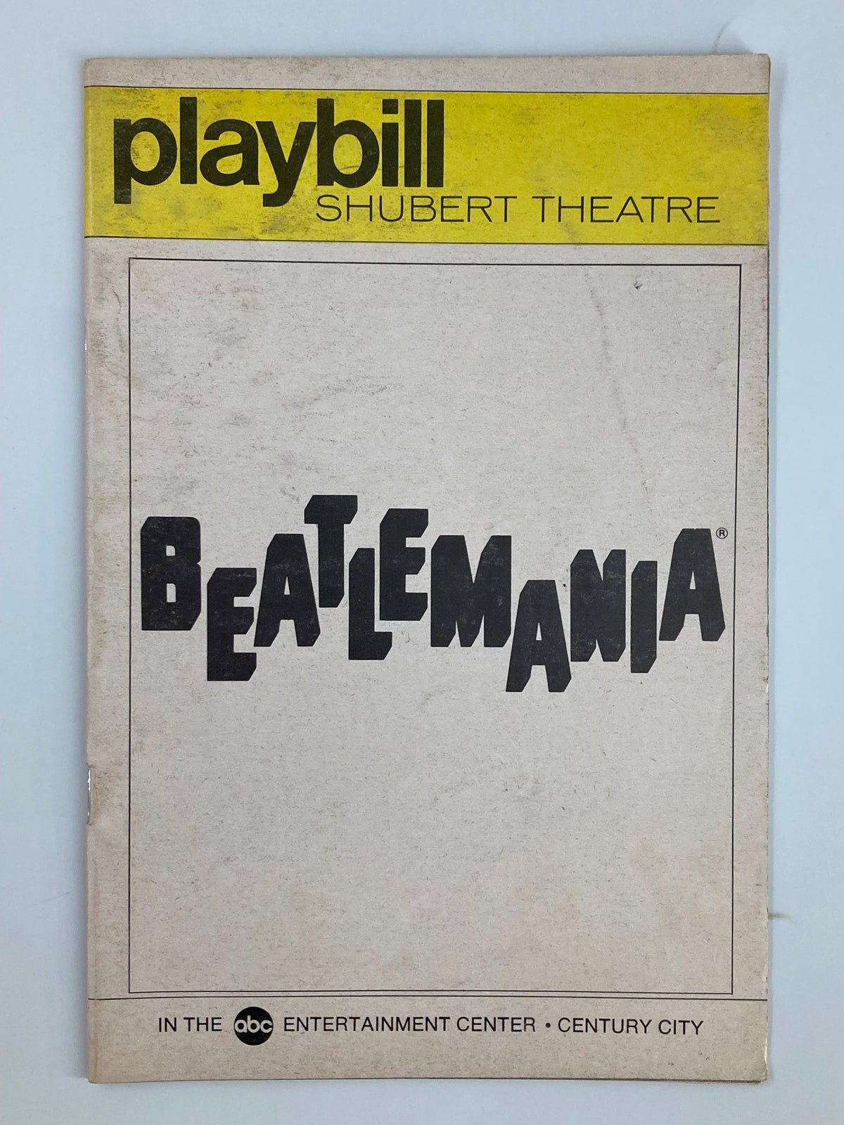 1978 Playbill from the Shubert Theatre featuring Beatlemania, showcasing the iconic logo and title in a standout font on the cover, good condition with minor wear, ideal for memorabilia collectors.